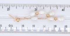 14kt Yellow gold Fresh Water and Gold Ball Dangle Earrings
