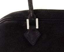 Hermes Plume Mini Noir Doblis Suede Diamond Hardware Bag
