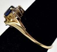 Precious 10k yellow Gold Blue Sapphire and Diamond Ring