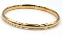 Useful 14K YG Plain Opening Bangle