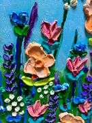 Heavy Impasto Peach Floral