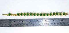 Stunning 18 Kt Yellow Gold Plate 4 Piece Lab Simulated Emerald Jewelry Set