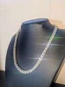 Huge 61 Ctw Sparkling  Ice White Fire Moissanite Tennis Necklace