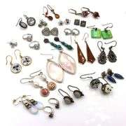 Vintage 925 sterling silver group lot of earrings
