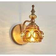 Wall Sconce with Amber Rose Glass Shade