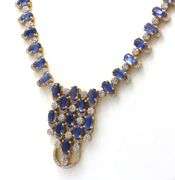 Fantastic 28.57CTW Oval Emerald-Cut Kyanite & 2.75CTW Diamond Necklace in 14K Yellow Gold Over Sterl