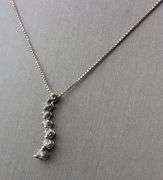 10kt White gold diamond pendant on box chain necklace