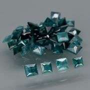 Stunning! 5.90ct set of blue green princess cut Sapphires