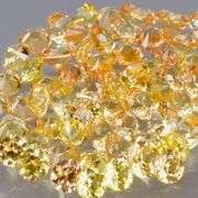 Fantastic 3.23ct diamond cut golden Sapphire set