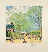 Exclusive Signed Norman Rockwell Offset Lithograph "School's Out"