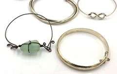 Vintage 925 sterling silver group lot of 6 bangles