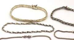 Group lot of 8 vintage 925 sterling silver bracelets