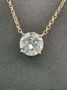BRAND NEW 14K WHITE GOLD DIAMOND SOLITAIRE CHAIN AND PENDNANT