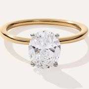 2.10 ctw D, VVS1 lab grown diamond with 14k gold ring