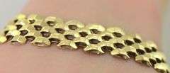 Elegant Wide 14K Yellow Gold Italian Made Bracelet