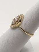 14K gold with 1.10 ctw pearl shape D, VVS1 lab grown diamond ring