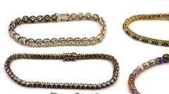 Group lot of 8 vintage 925 sterling silver bracelets
