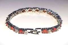 18 Kt Yellow Gold Plate 15.5 Cttw Simulated Padpaparacha Sapphire Bracelet