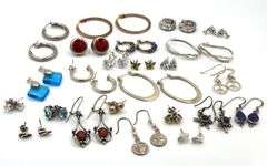 Group lot of Vintage 925 sterling silver earrings