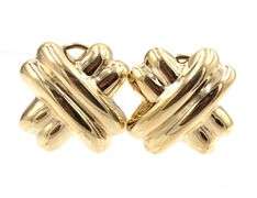 14kt Yellow gold X earrings