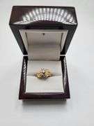 14k yellow gold diamond wedding band, size 6.5 -4.4 gr