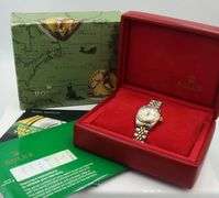 Rolex DJ 26mm silver diamond dial in fluted bezel on Jubilee bracelet watch