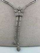 CERTIFIED 18K WHITE GOLD DIMOND HANGING NECKLACE