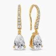 Stunning 14K Gold Lab-Grown Diamond Earrings – Exceptional 1.60 CT/ 0.30 Ruby