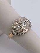 CERTIFIED 14K ROSE GOLD ANTIQUE DIAMOND RING