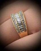 Elegant 14K Yellow Gold Channel-Set Baguette Diamond Ring