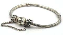 Pandora bracelet with end chain beads