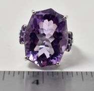Amethyst Gemstone Ring in Sterling Silver
