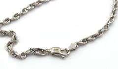 Heavy 14kt white gold 2.75ctw diamond Hamsa pendant on rope chain necklace