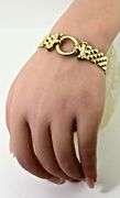 Elegant Wide 14K Yellow Gold Italian Made Bracelet