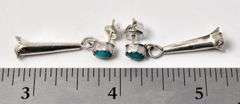 Turquoise Gemstone Squash Blossom Earrings in Sterling Silver