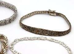 Group lot of 4 Vintage 925 sterling silver bracelets