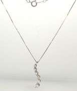 14kt White gold 0.40ctw diamond Journey pendant necklace