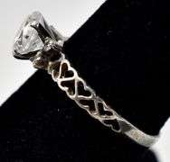 Cz Heart Band Ring in Sterling Silver