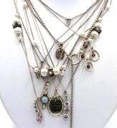 Vintage 925 sterling silver group lot of 11 necklaces