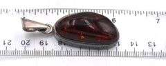 Lot of 3 Vintage 925 sterling silver amber pendants