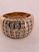 CERTIFIED LADIES 14K YELLOW GOLD AND DIAMOND BAND