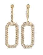 New 2.85ctw Diamond Open Rectangle Shaped Drop Earrings in 14K