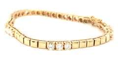 14kt Yellow gold 2ctw diamond station link bracelet