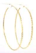 18kt Yellow gold diamond cut large hoop earrings