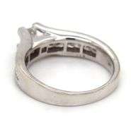 14kt White gold 0.90ctw princess cut channel set diamond engagement ring
