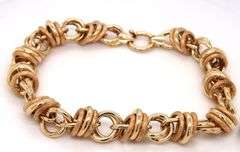 Beautiful 14K YG Interlocking Circles Link Bracelet