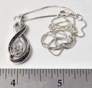 Diamond Pendant Necklace in Sterling Silver