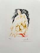 Rare Pencil Signed Salvador Dali Original Aquatint from 'Eight Mortal Sins', 1966