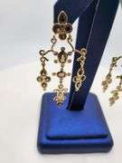 Collector's item! Rare 18K Gold with Diamond and Amethyst Chandelier Earrings