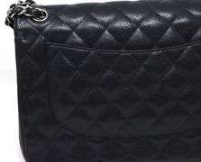 Chanel large black double flap Caviar bag